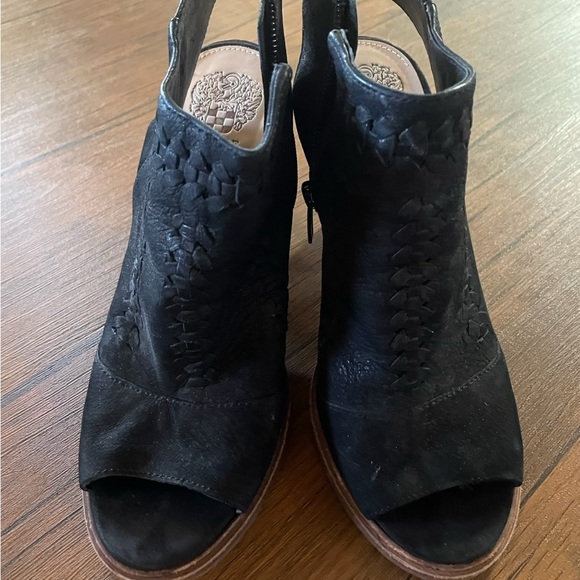 Vince Camuto Black Peep-Toe Heels - Picture 2 of 5